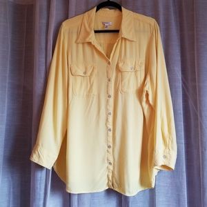 Croft & Barrow- Yellow Button Down Shirt Plus Size